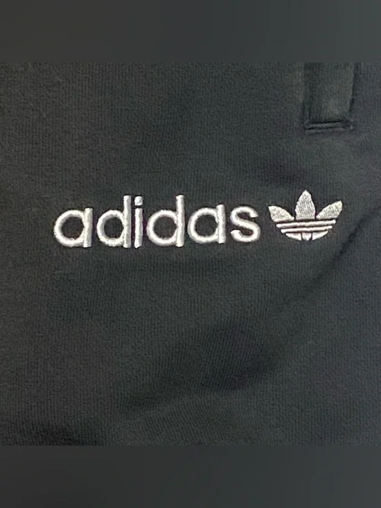 Adidas Originals Mens Black Trefoil Logo Cotton French Terry Cloth Sweat Shorts - Picture 6 of 10